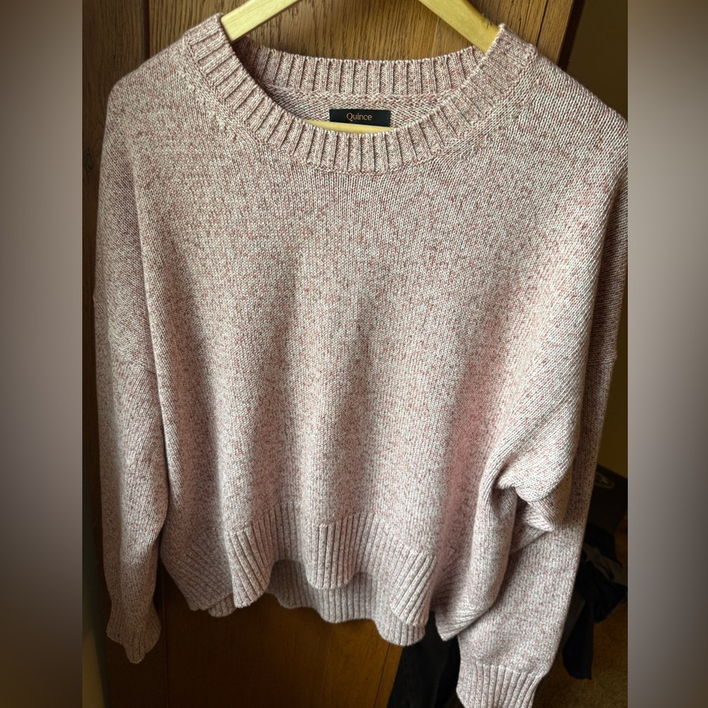 Quince Rose Heather Crew Neck Sweater
